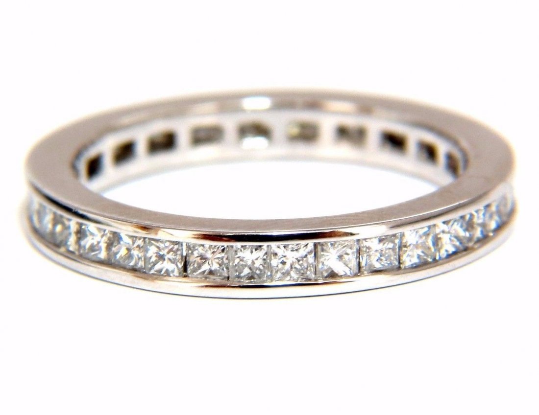 1.30CT PRINCESS DIAMONDS ETERNITY BAND RING 14KT G/VS (1 of 4)