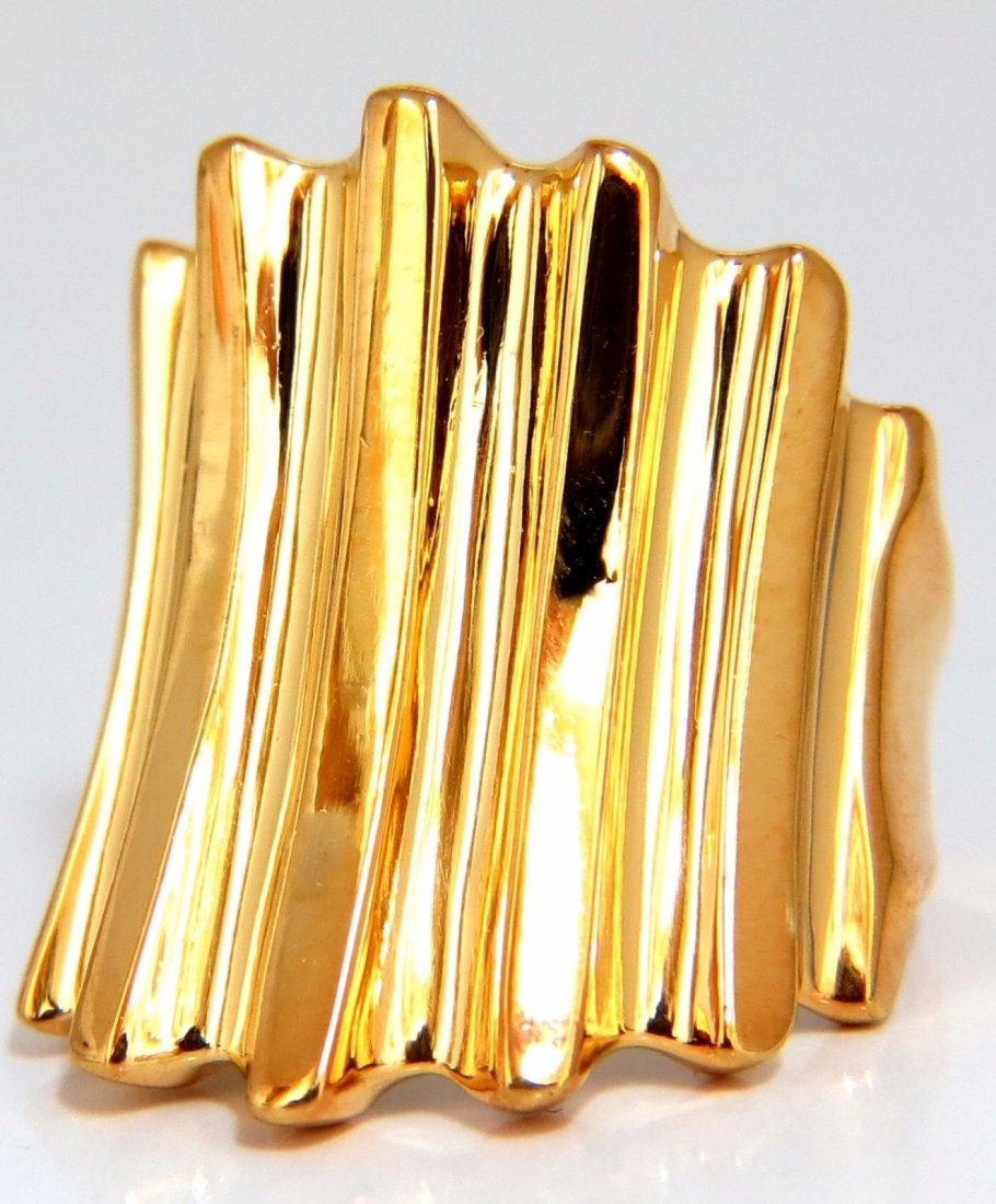 14kt raised concave bright shine multi row ring vintage (1 of 8)