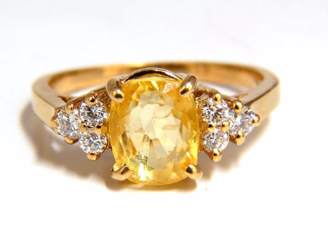 2.89ct natural vivid yellow sapphire diamonds ring 14kt (1 of 6)