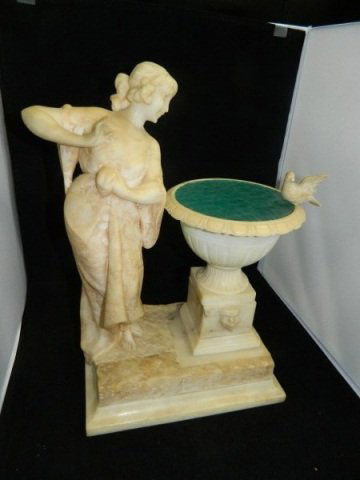 Alabaster Statue - Lady: Alabaster Statue - Lady Alabaster Statue - Lady 13 3/4" X 9"