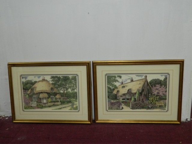 JO MICHAEL HARGROVE -: JO MICHAEL HARGROVE - Lot of 2 Handsigned Colored Lithographs. 15.25" x 9.75"