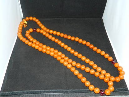 Amber Color Prayer Beads: Amber Color Prayer Beads 38" in Length K618-971