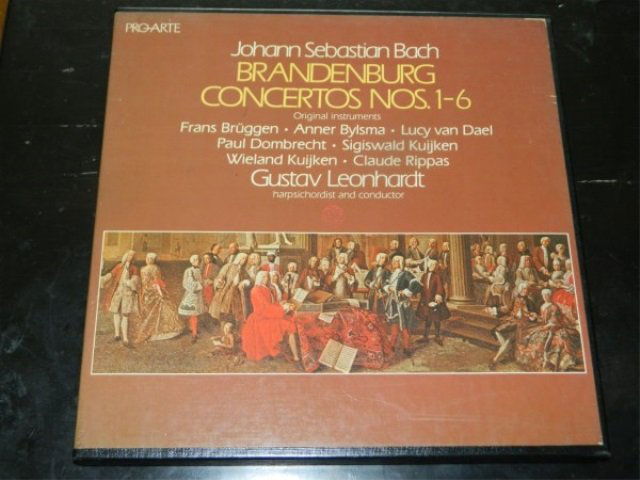 BACH : Brandenburg Concertos Nos. 1-6 2 LP: Pro-Arte 2PAX-2001, Gustav Leonhardt