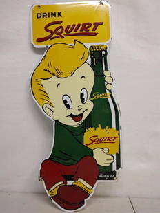 Porcelain Squirt Sign: 28" x 10 3/4"