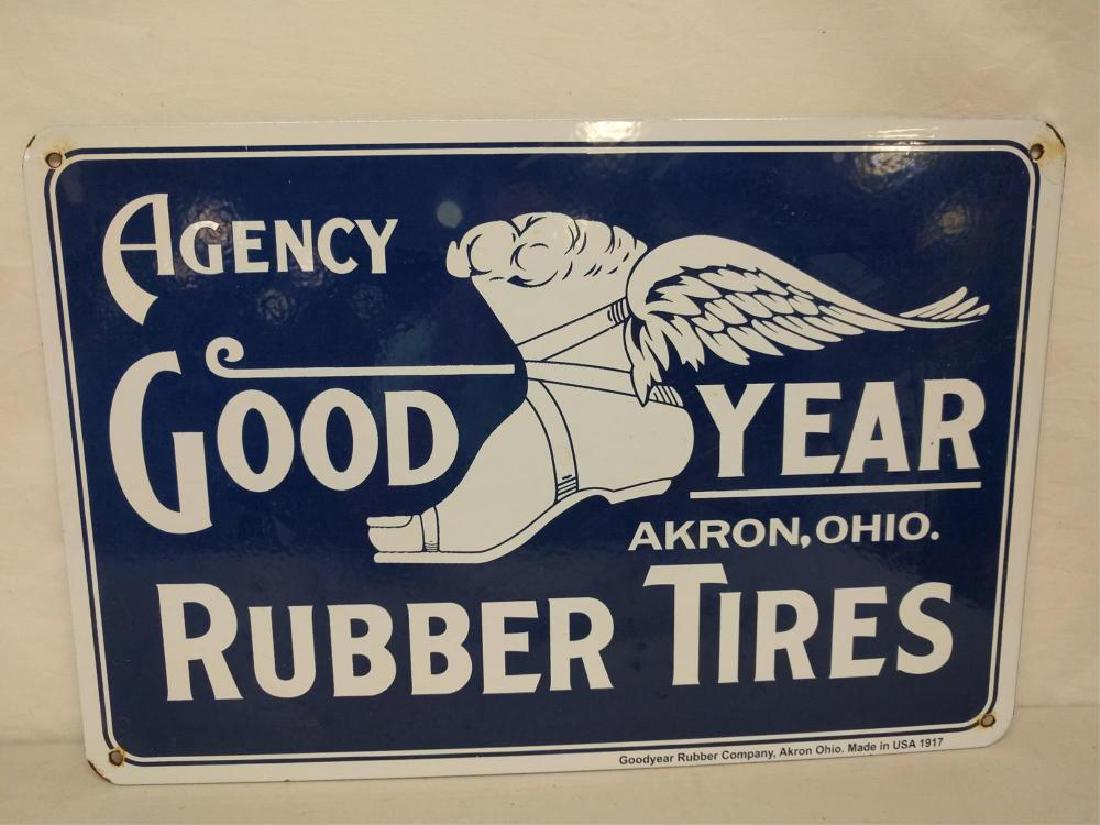 Porcelain Goodyear Rubber Tires Sign (1 of 3)