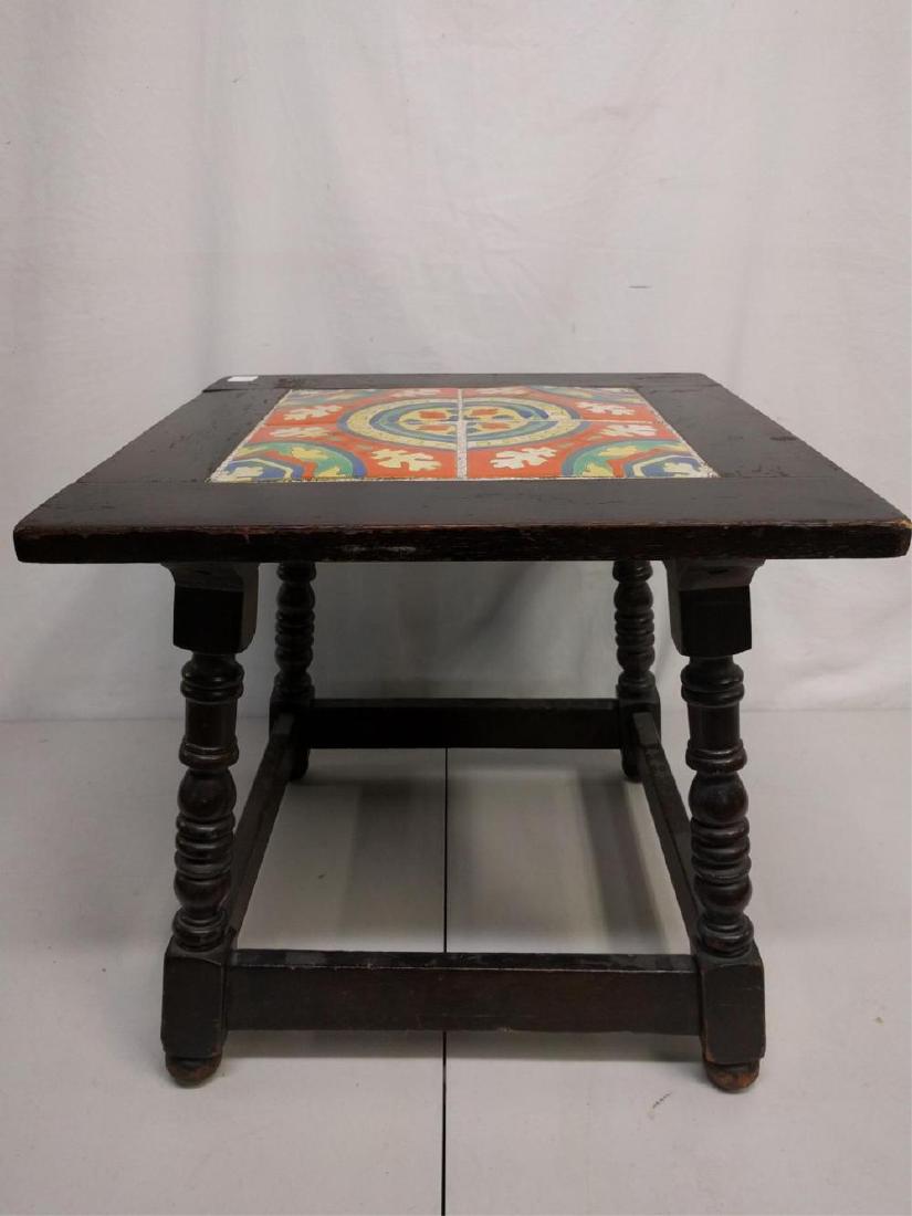 Early table with Italian ceramic tile insert top (1 of 3)