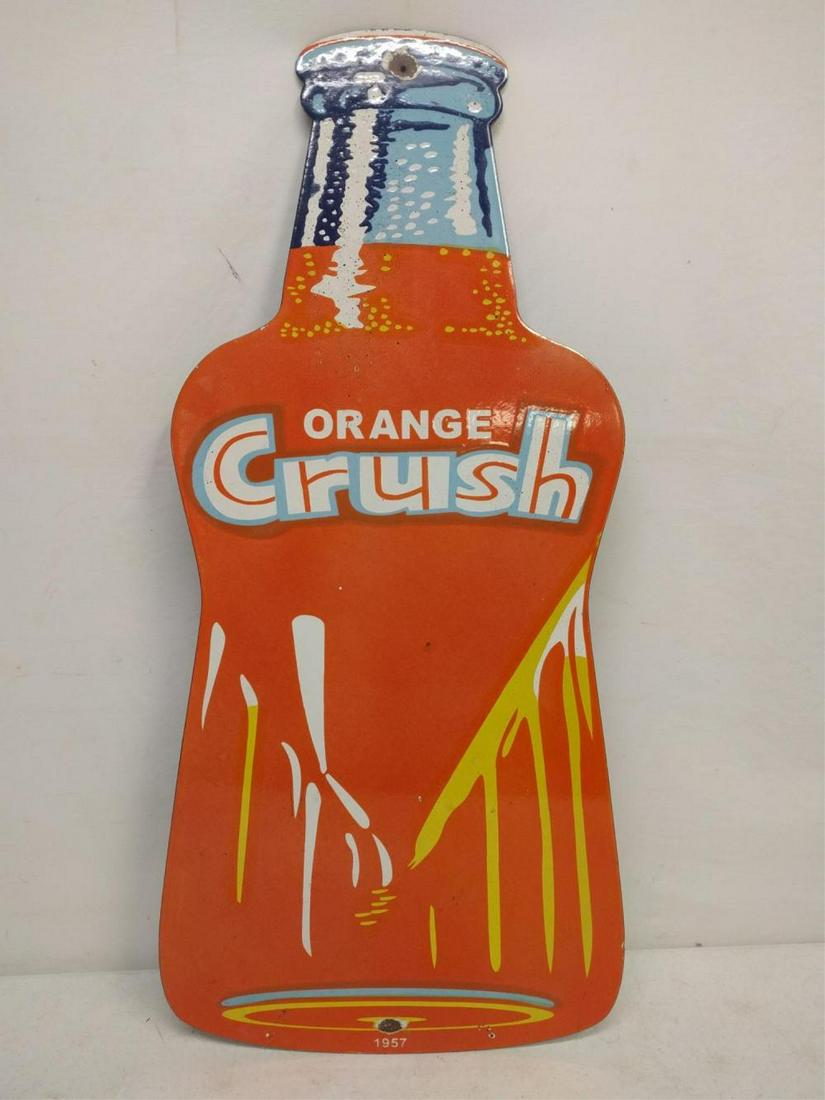 Porcelain Orange Crush Bottle Sign (1 of 3)