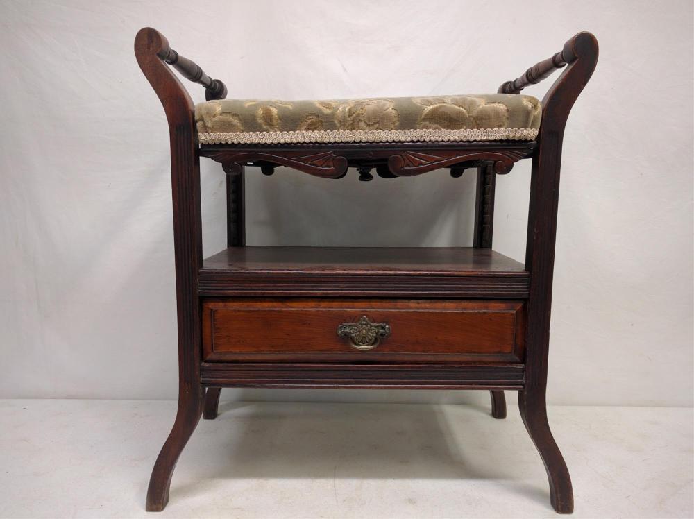 Victorian stool with adjustable height seat (1 of 3)
