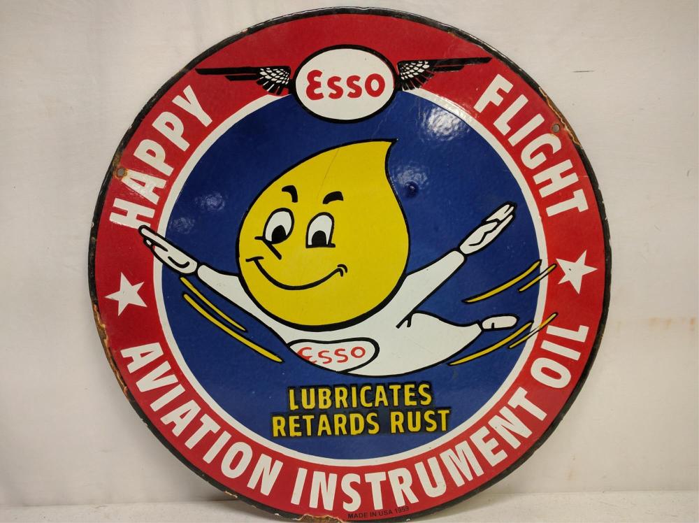 Porcelain Esso Aviation Instrument Oil sign (1 of 3)