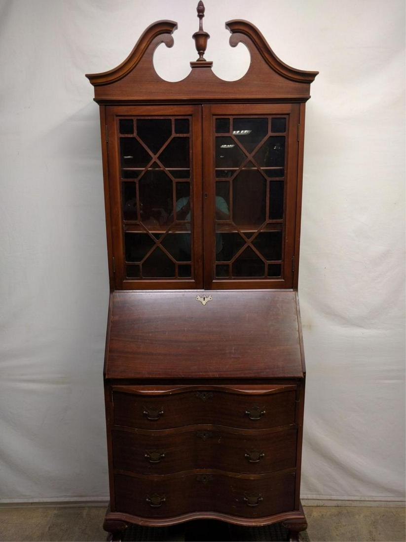 Mahogany Maddox Glass Front Secretary Desk