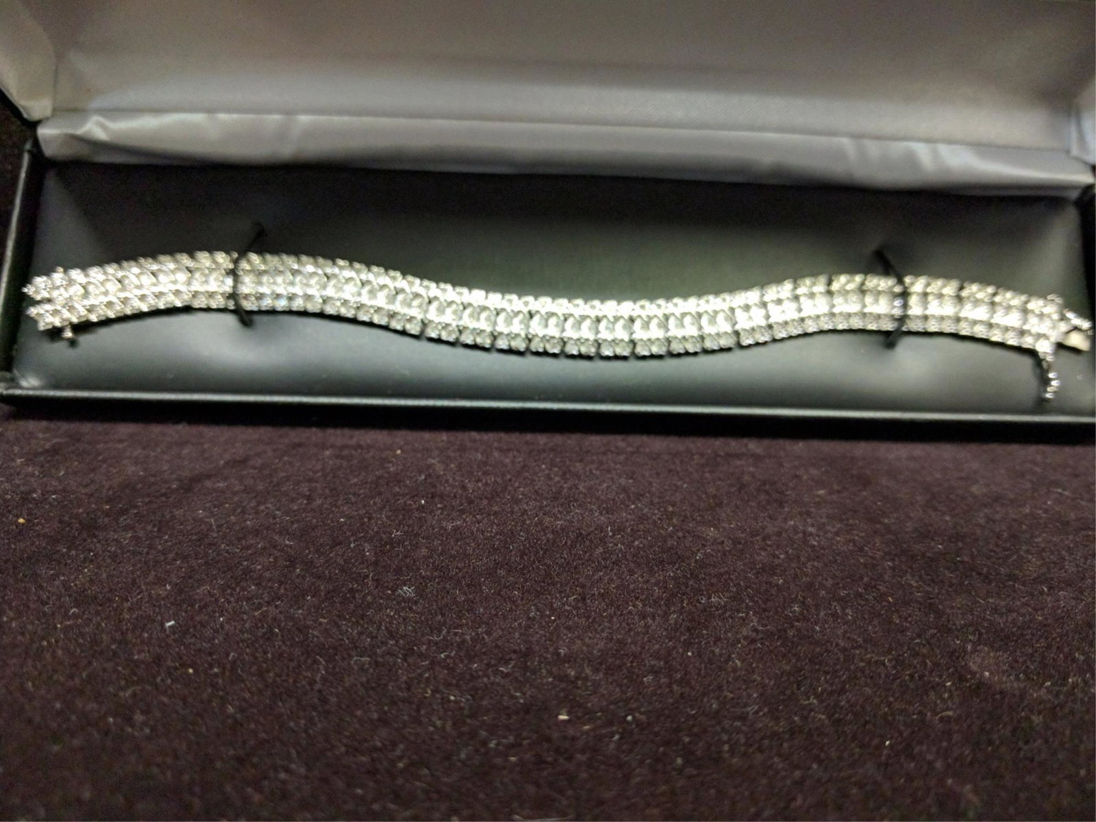 Large Diamond Tennis Bracelet: Large Diamond Tennis Bracelet 7" bracelet marked 925