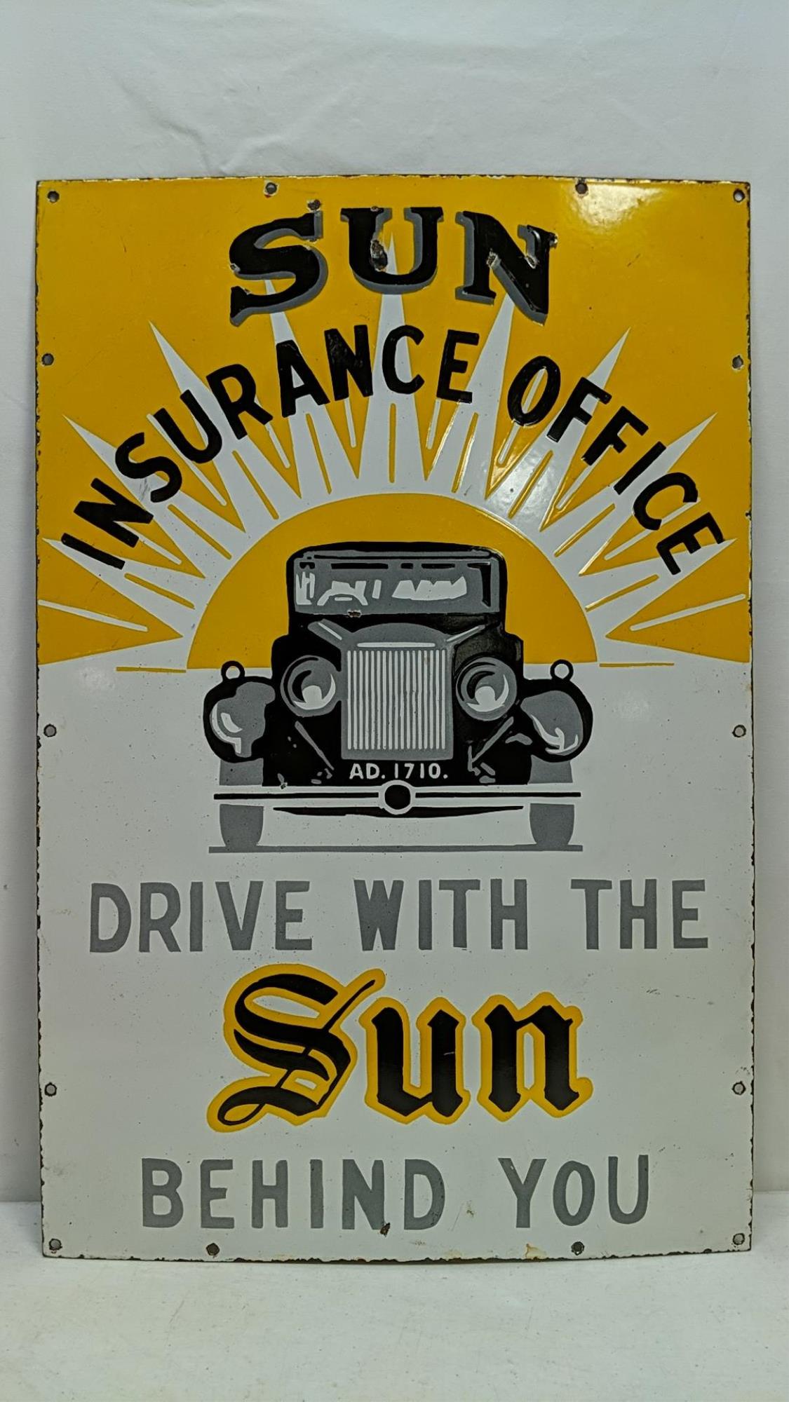 Porcelain Sun Insurance Office single sided sign (1 of 3)