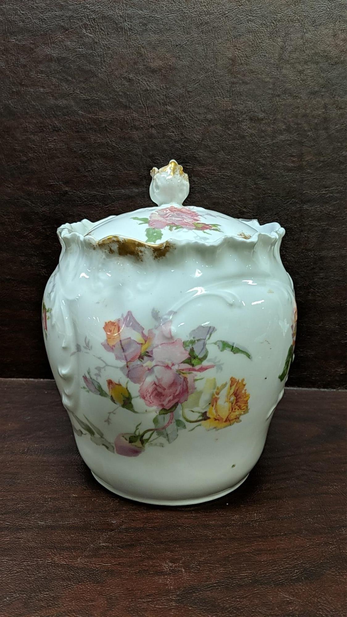 Antique Limoges France J & L Cracker Jar: marked A. Laternier good condition 7" T