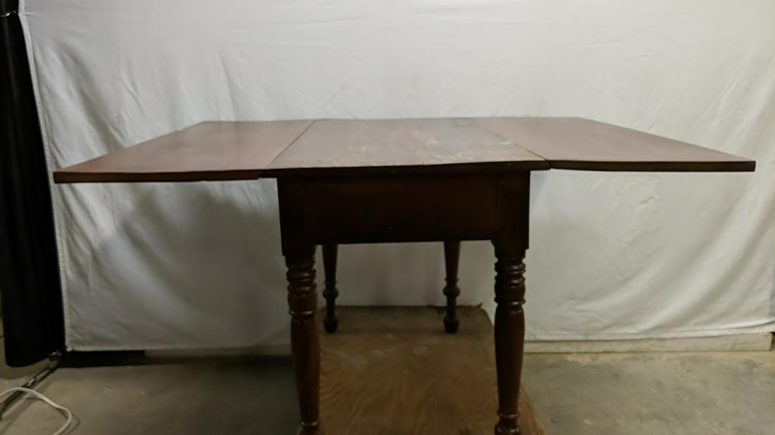 mahogany drop leaf table: top is as is needs refinished 28 1/4" T x 49 1/2" W with leaves up