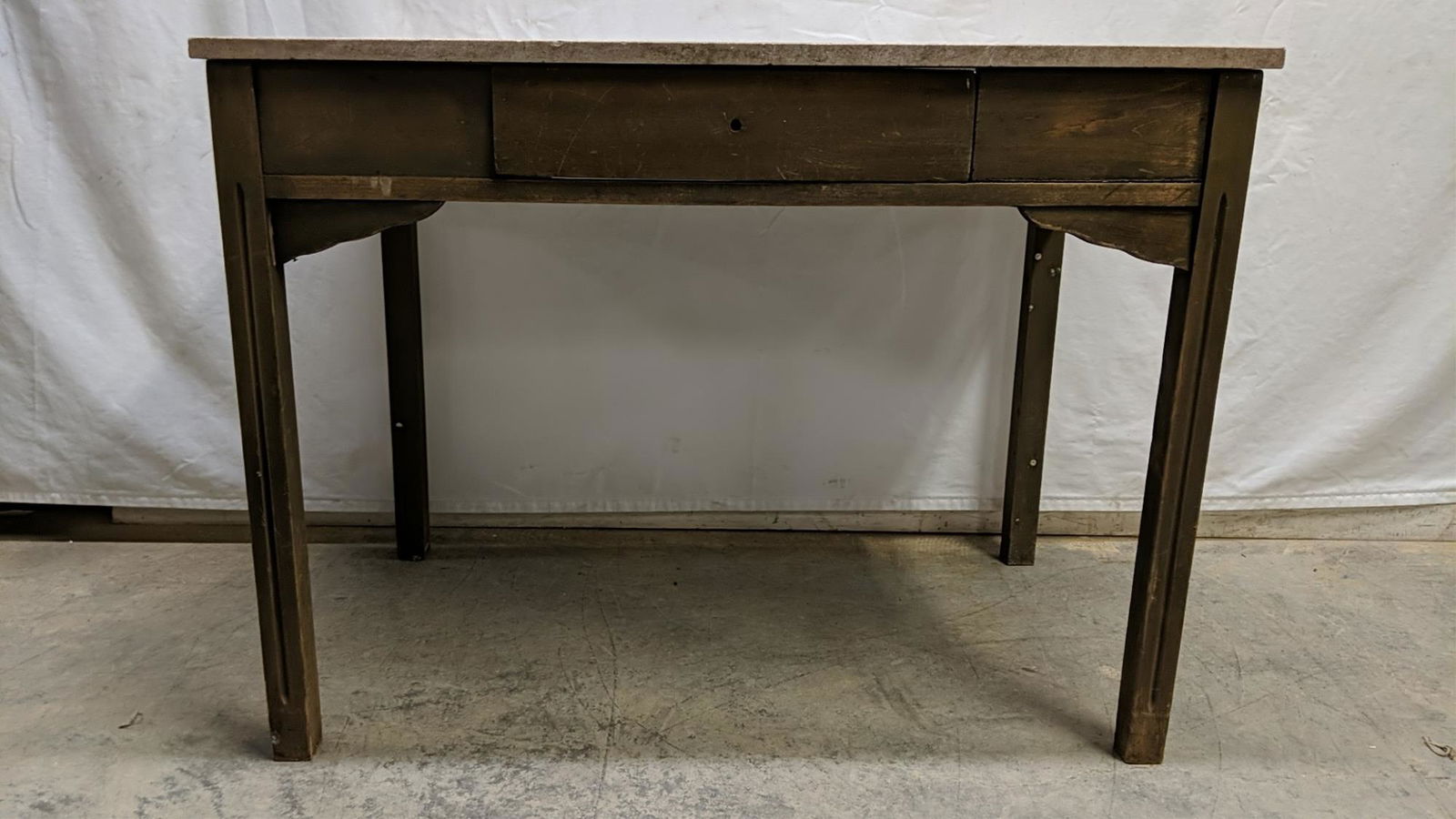 Antique Kitchen table with marble top: as is needs repaired 40" w x 25" D x 30" T great work table