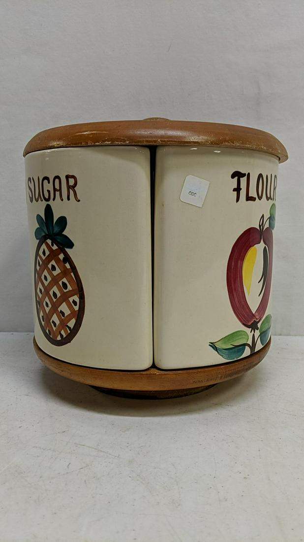 Vintage Canister set on lady susan with lids (1 of 4)