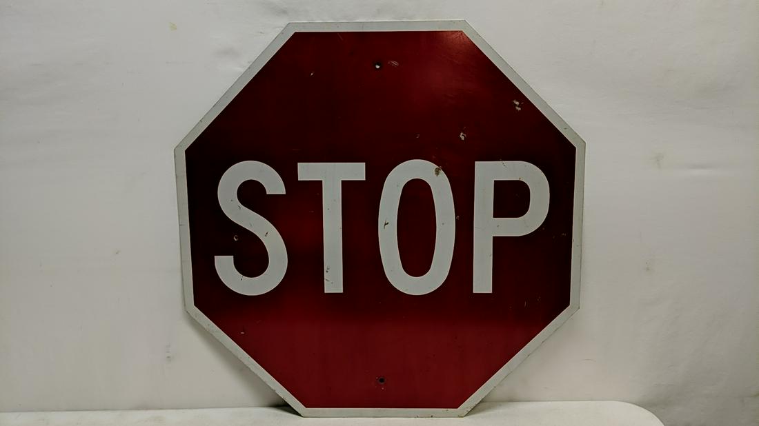 Vintage aluminum octagon shape stop sign: single sided 30"