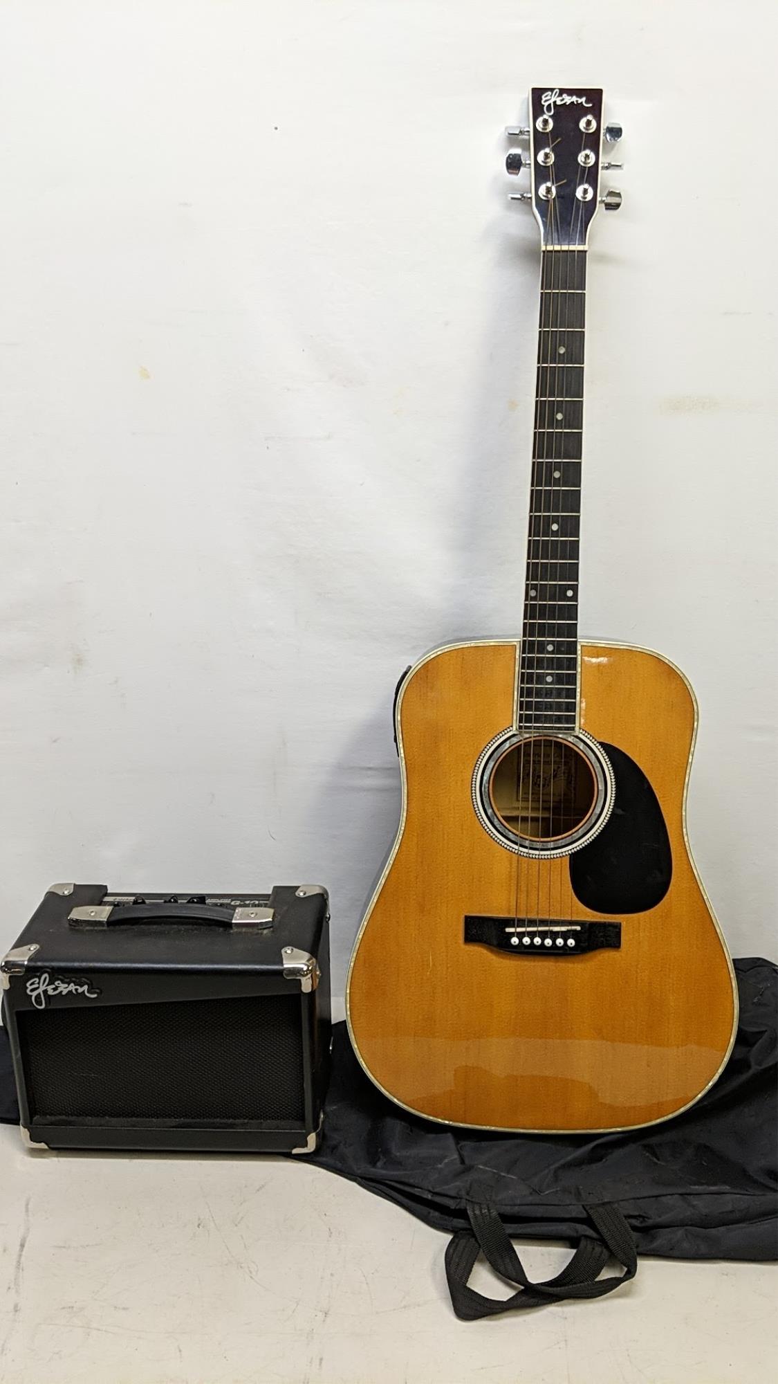 Esteban AL-100 Acoustic /electric Guitar: includes amp and case G - 10 Amplifier