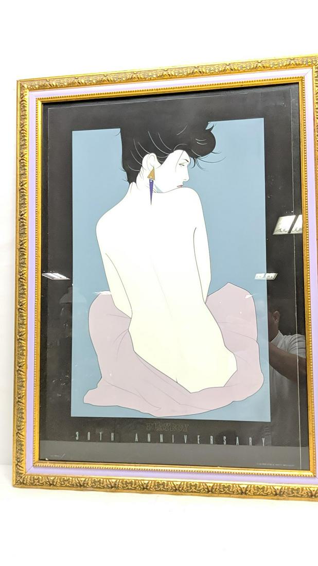 Patrick Nagel Playboy 30th Anniversary print: 41" L x 31" W overall print measures 36" x 24" limited edition signed