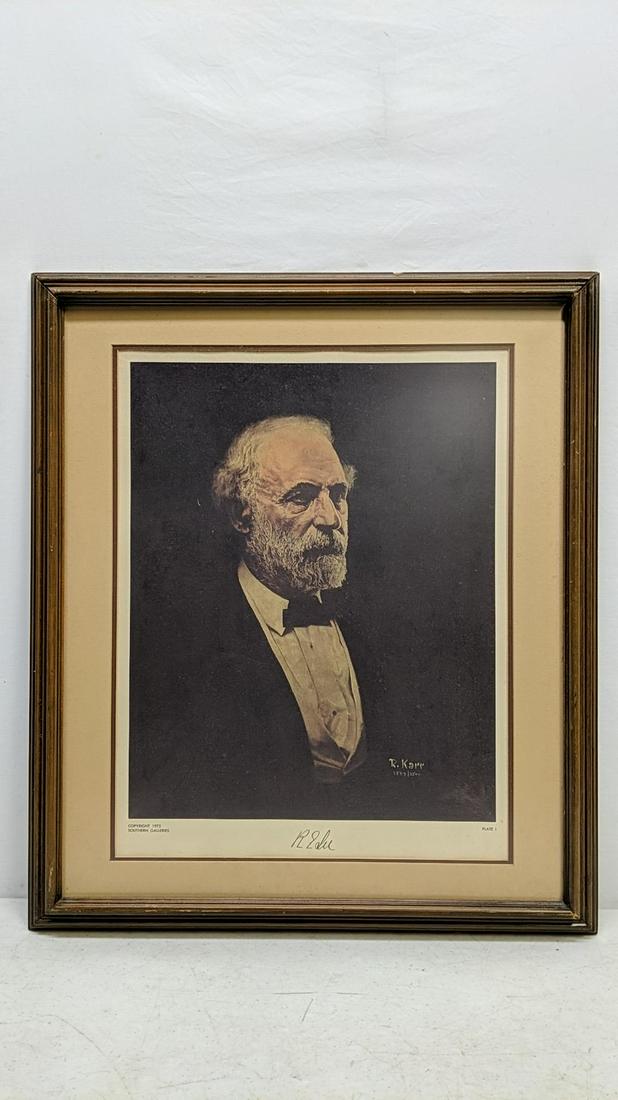Robert E. Lee Framed print: signed R. Karr copy 1553 of 2500 29 " T x 25" W used condition