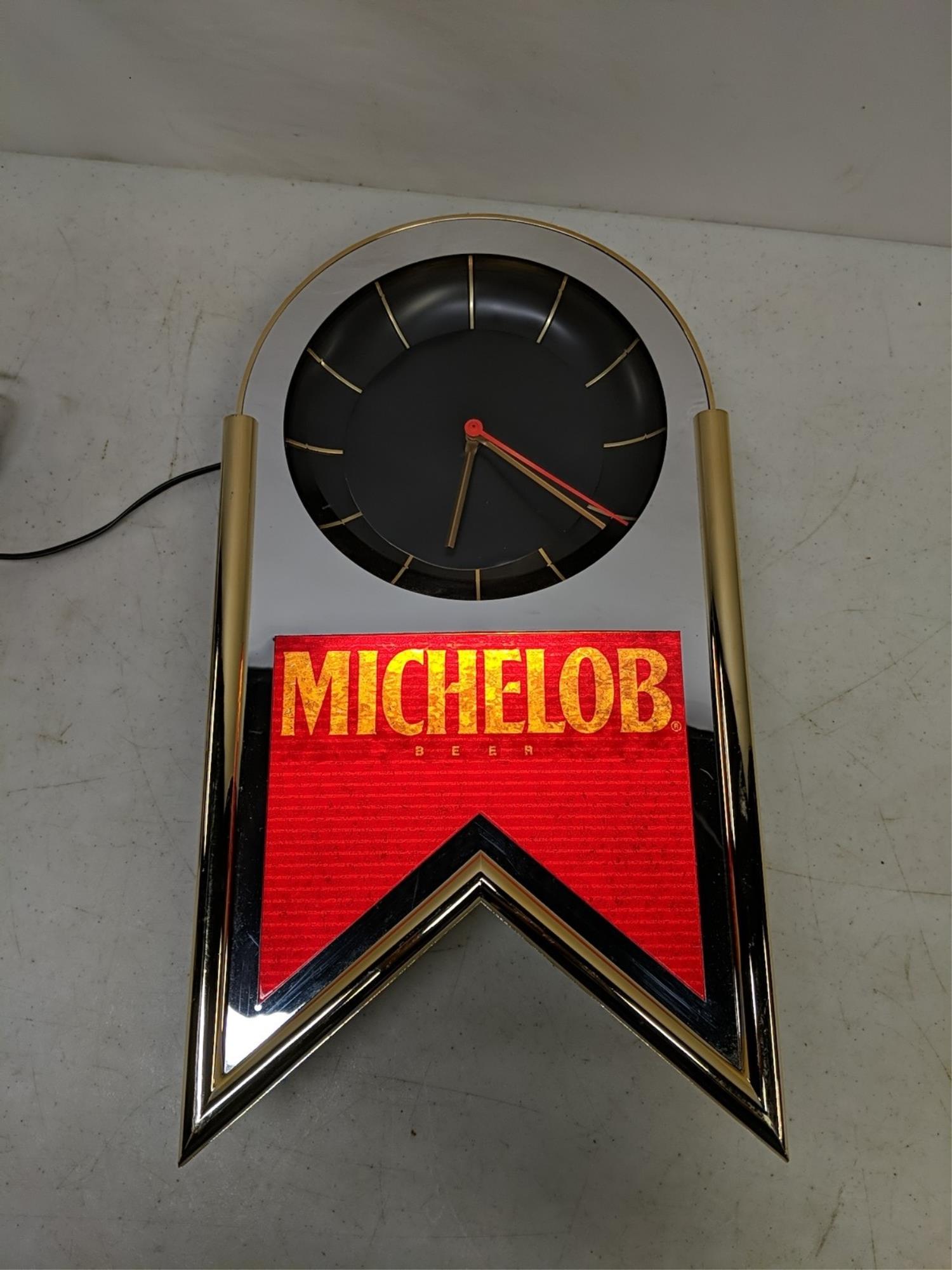 Michelob Fluorescent Clock: Excellent condition 11" W x 21" T