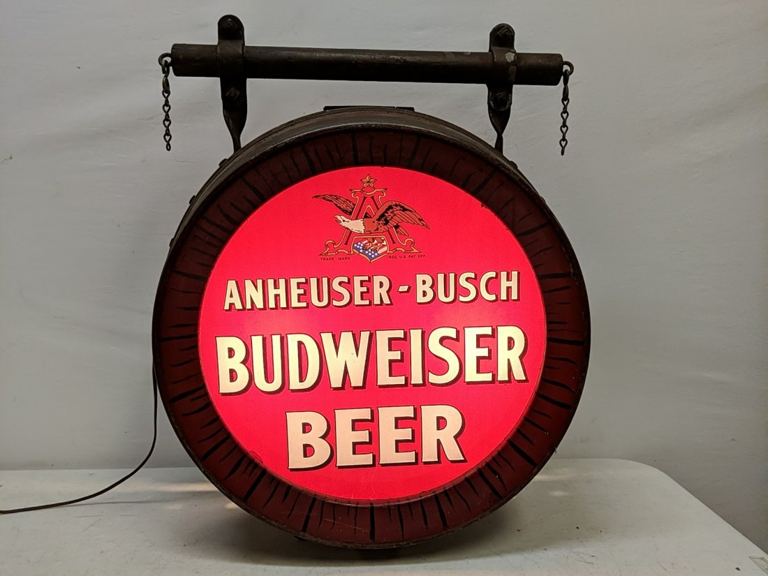 Rare 1933 outside metal Budweiser lighted sign (1 of 6)
