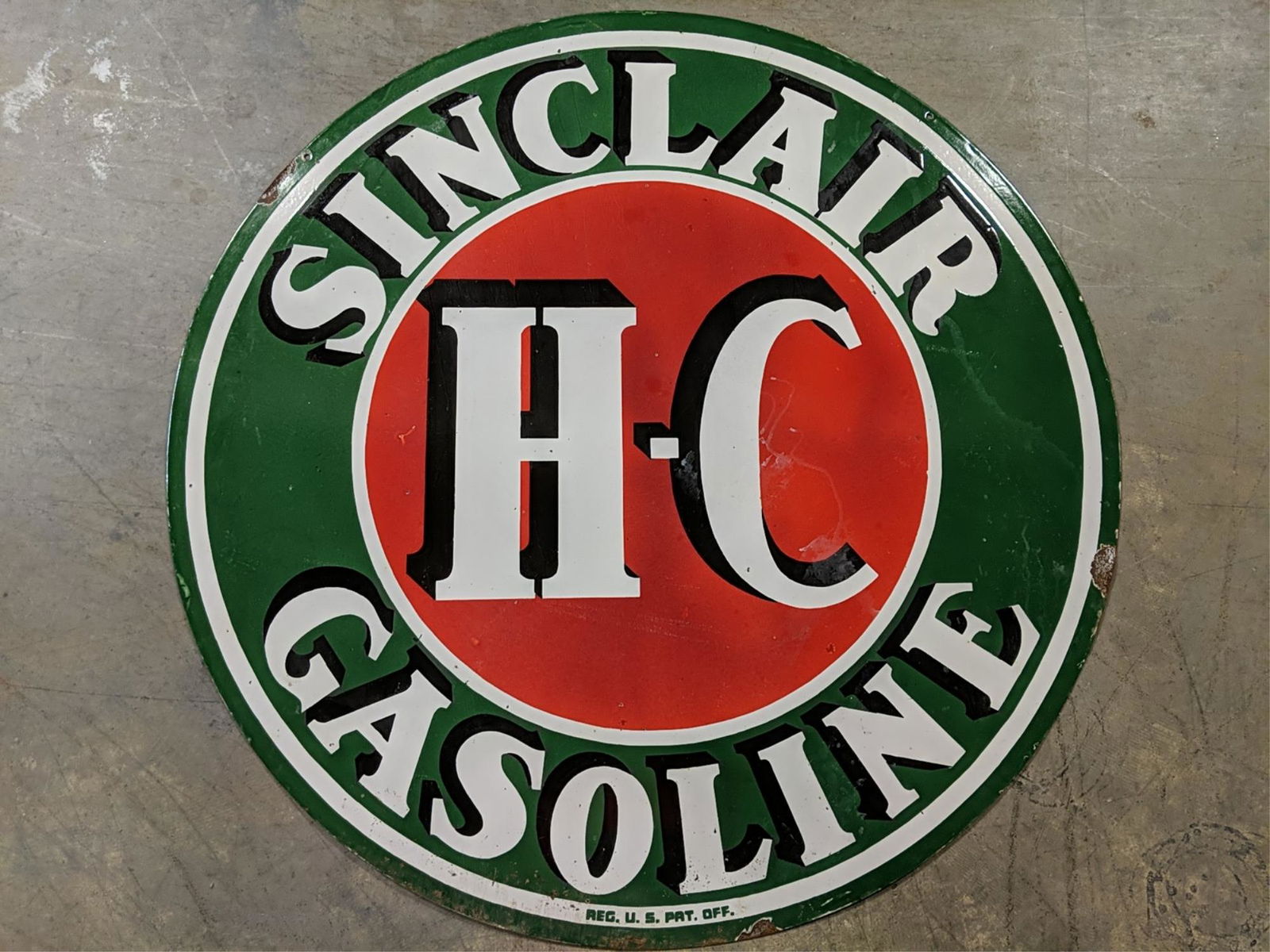 48" double sided porcelain Sinclair H - C sign (1 of 5)