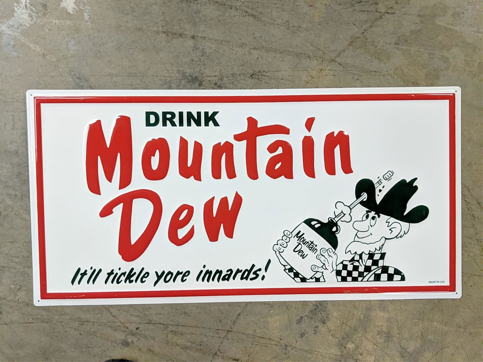 Embossed Drink Mtn. Dew Sign (1 of 2)