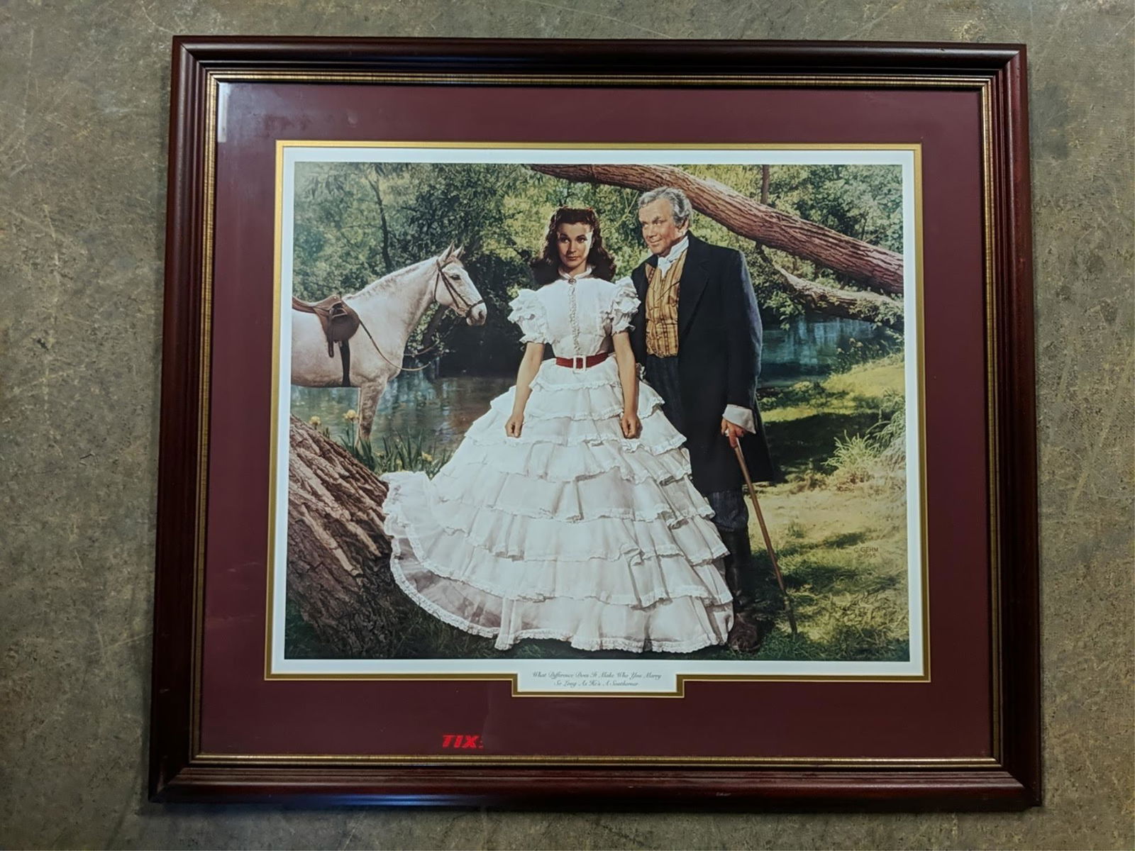 Gone with the Wind Scarlett Marriage print: double matted 36 1/2" w x 32" T