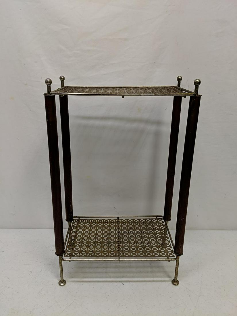 Mid Century Modern metal & wood sm. side table (1 of 1)