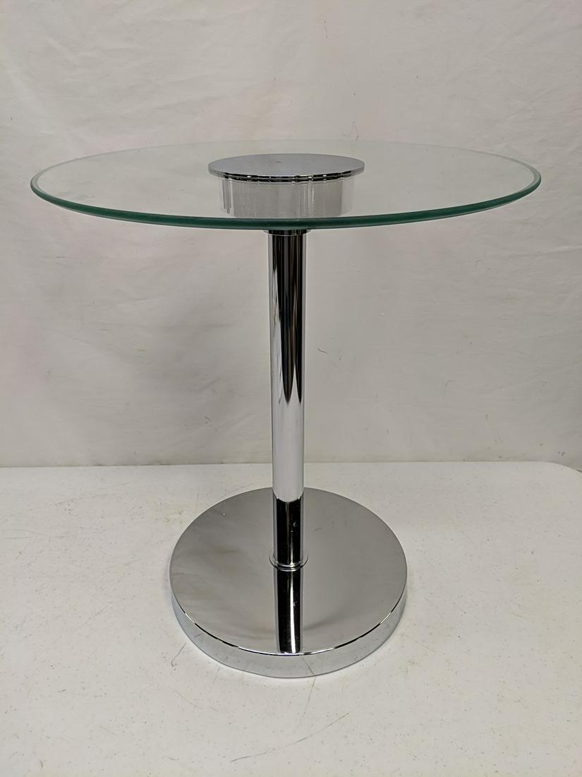 modern chrome and glass side table (1 of 2)