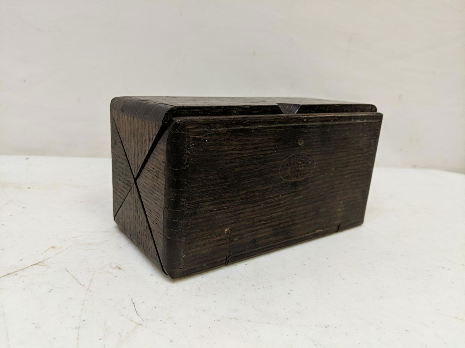 Oak folding sewing machine parts box (1 of 2)
