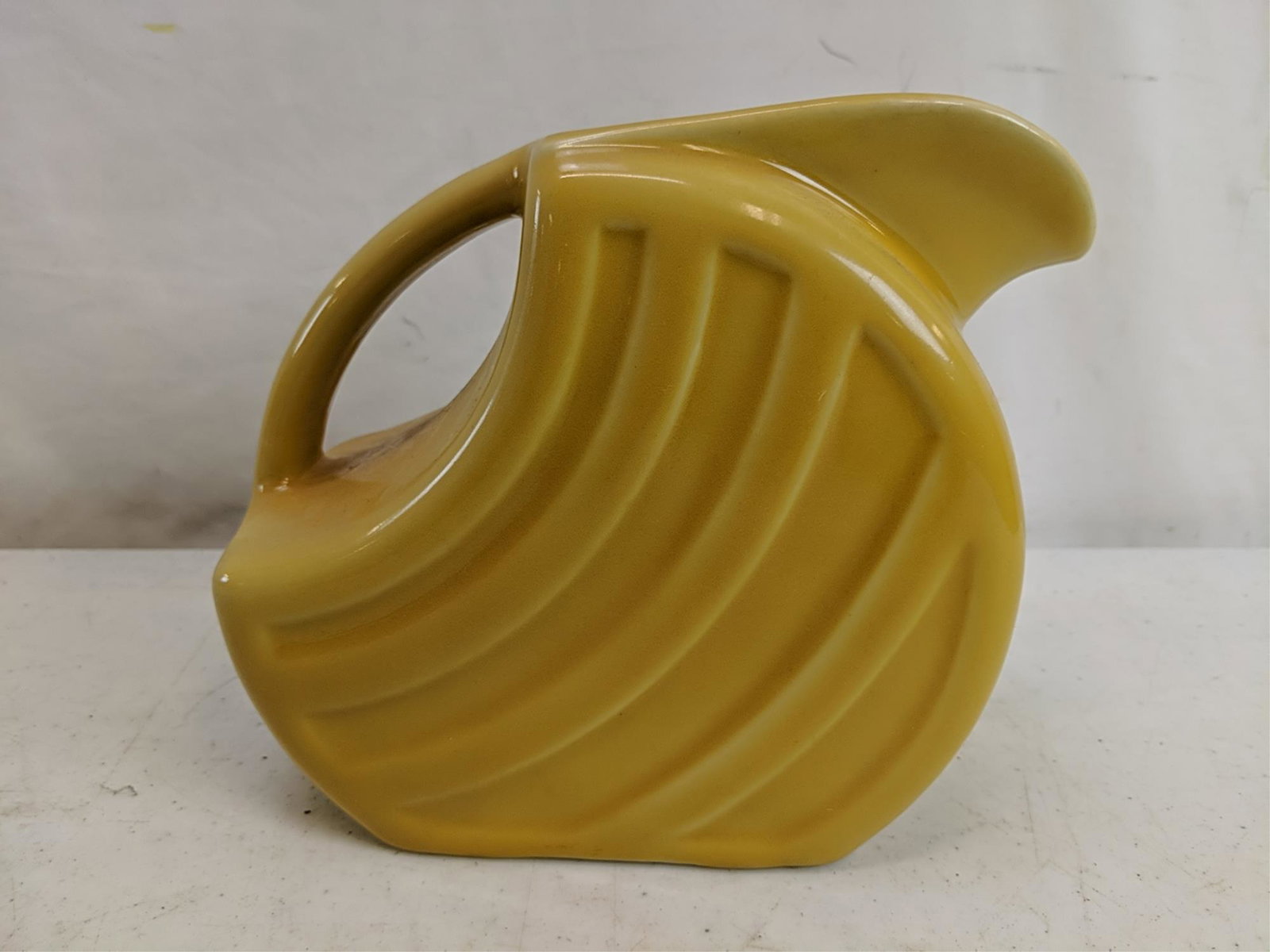 1950's art deco water pitcher: 7 1/2" T x 8" W