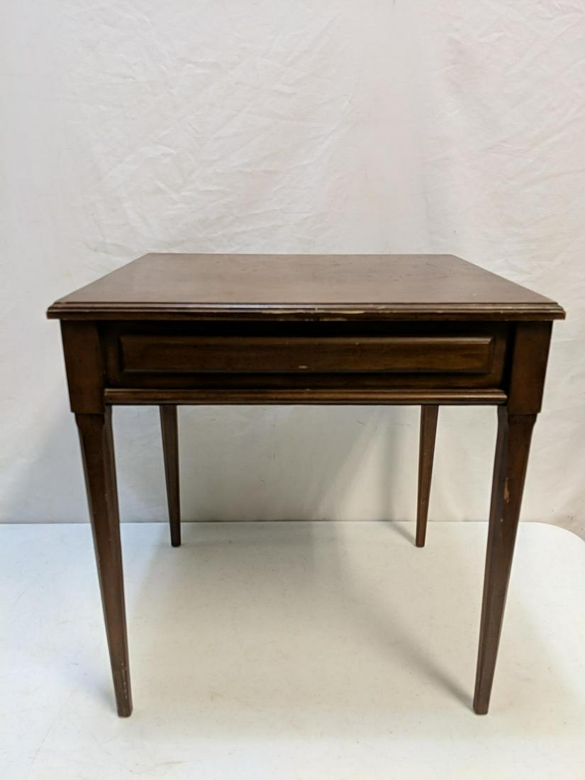 mid century modern Brandt side table: 19" x 16 1/2" x 20" T