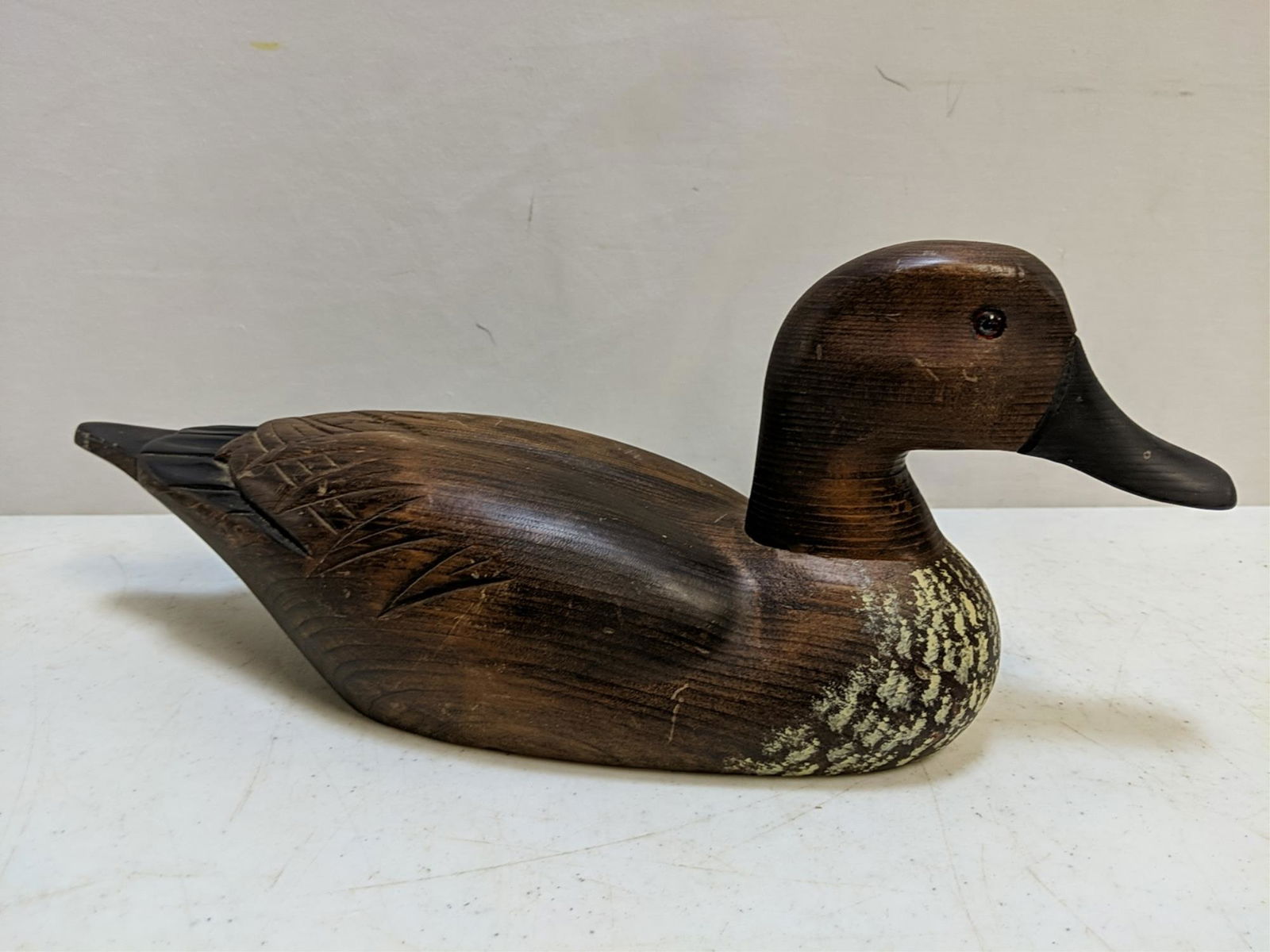 wood hand carved decoy with glass eyes (1 of 3)