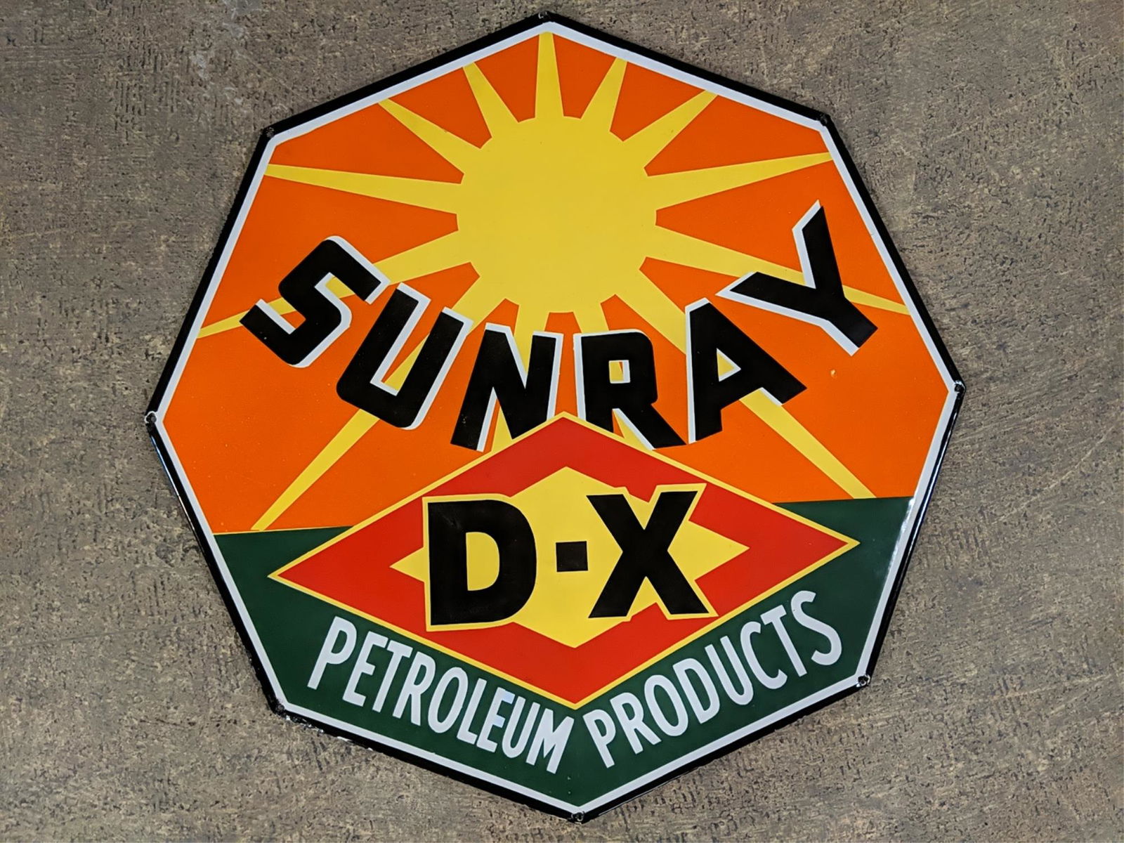 27" Octagon Sunray DX Petroleum porcelain sign (1 of 2)