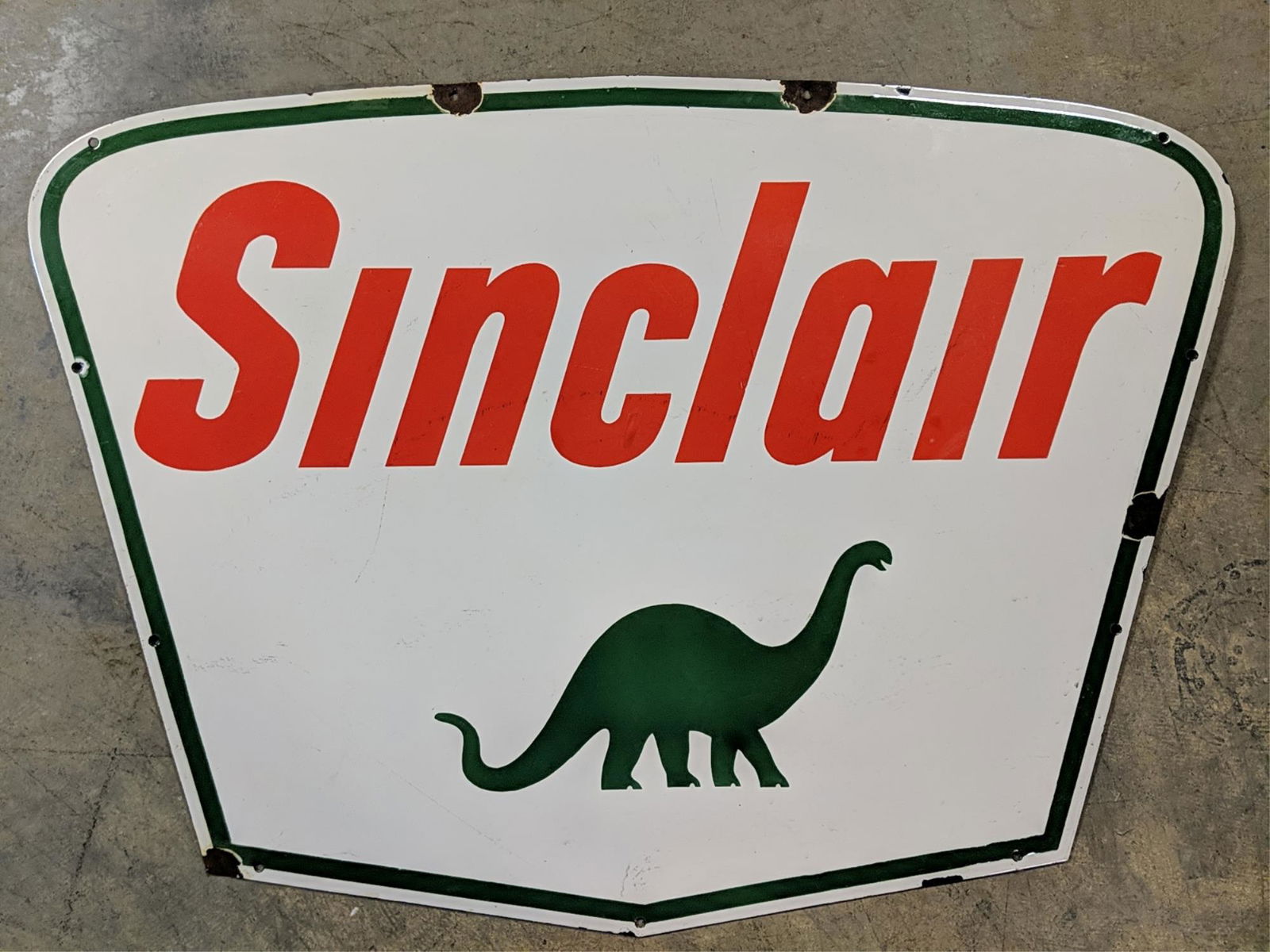 Sinclair porcelain dinasour double sided sign (1 of 6)