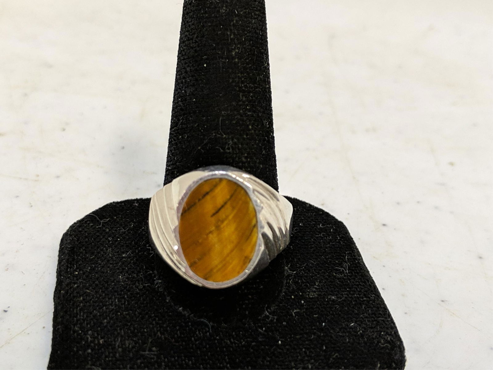 Man's Sterling ring with Tiger Eye stone (1 of 2)
