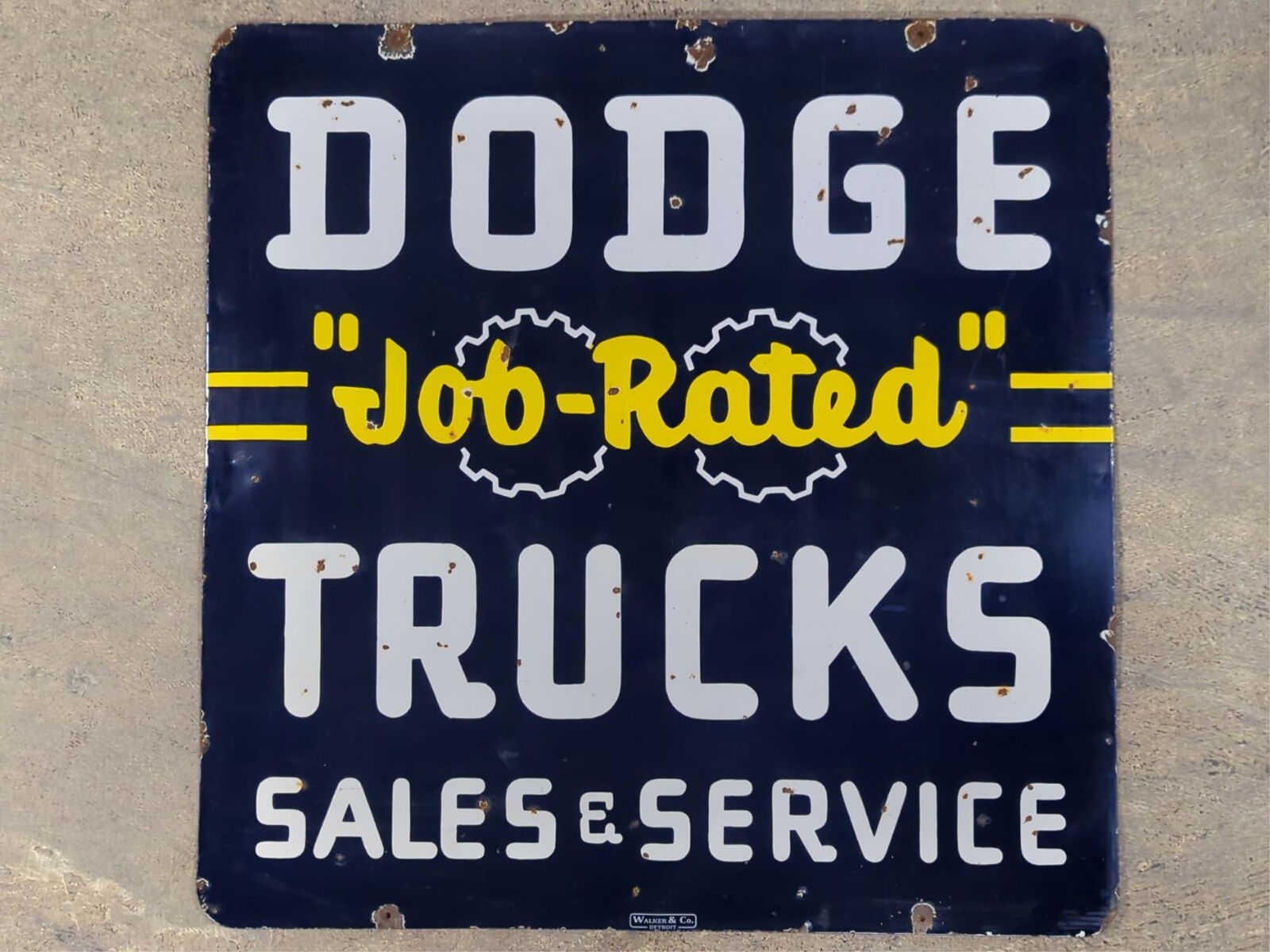 42" Dodge Trucks Sales & Service Porcelain Sign (1 of 7)
