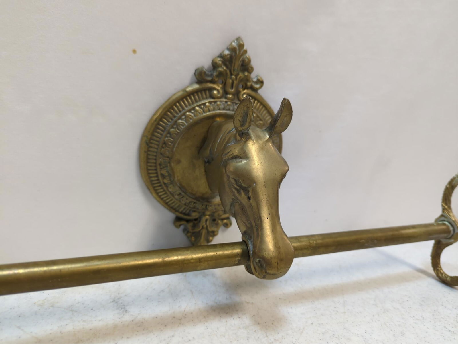 Brass Horse head coat / hat rack (1 of 2)