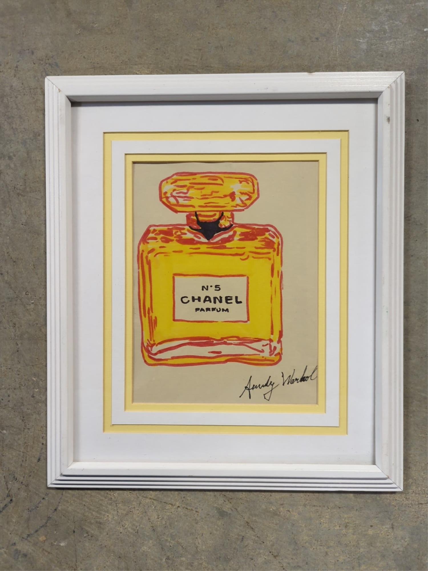 After Andy Warhol Chanel No. 5 hand painted on paper (1 of 4)