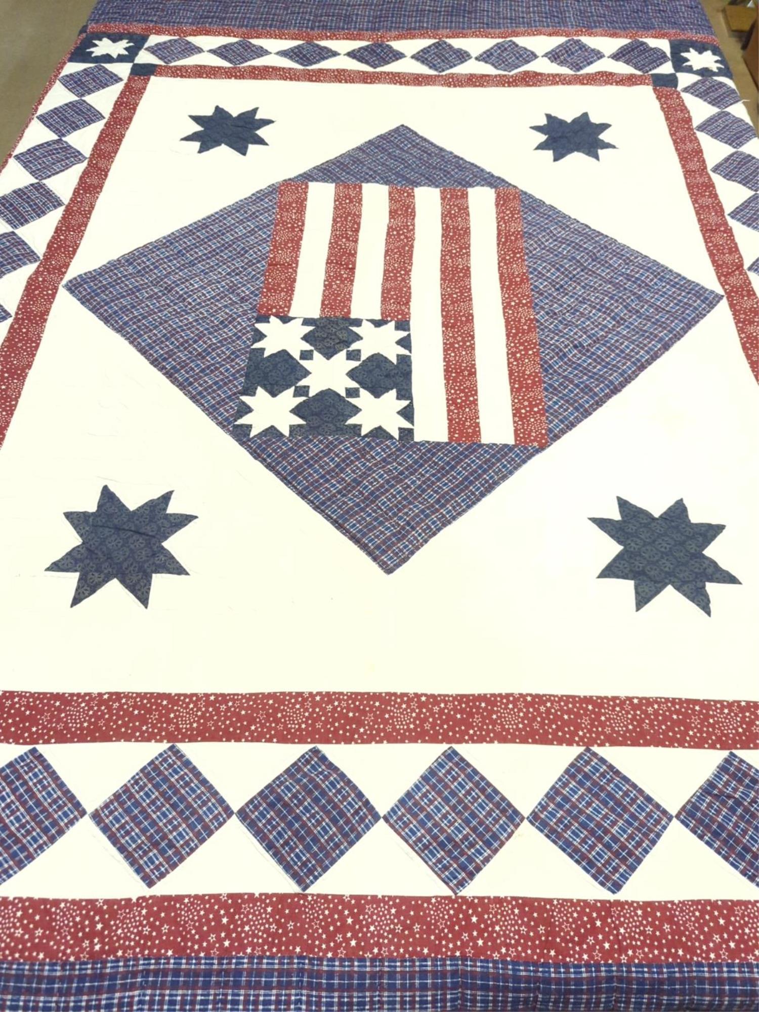 hand made Red, White and Blue Flag quilt (1 of 2)