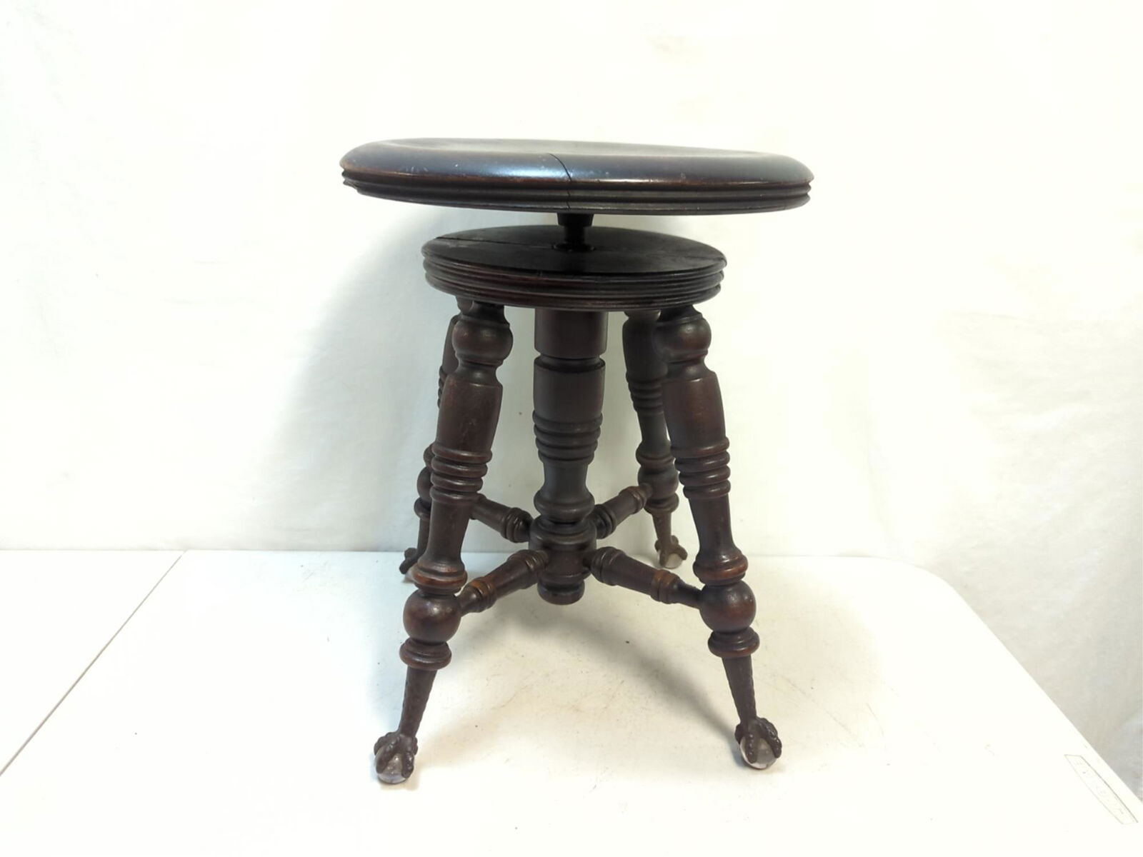 Organ stool with glass ball & eagle claw feet (1 of 3)