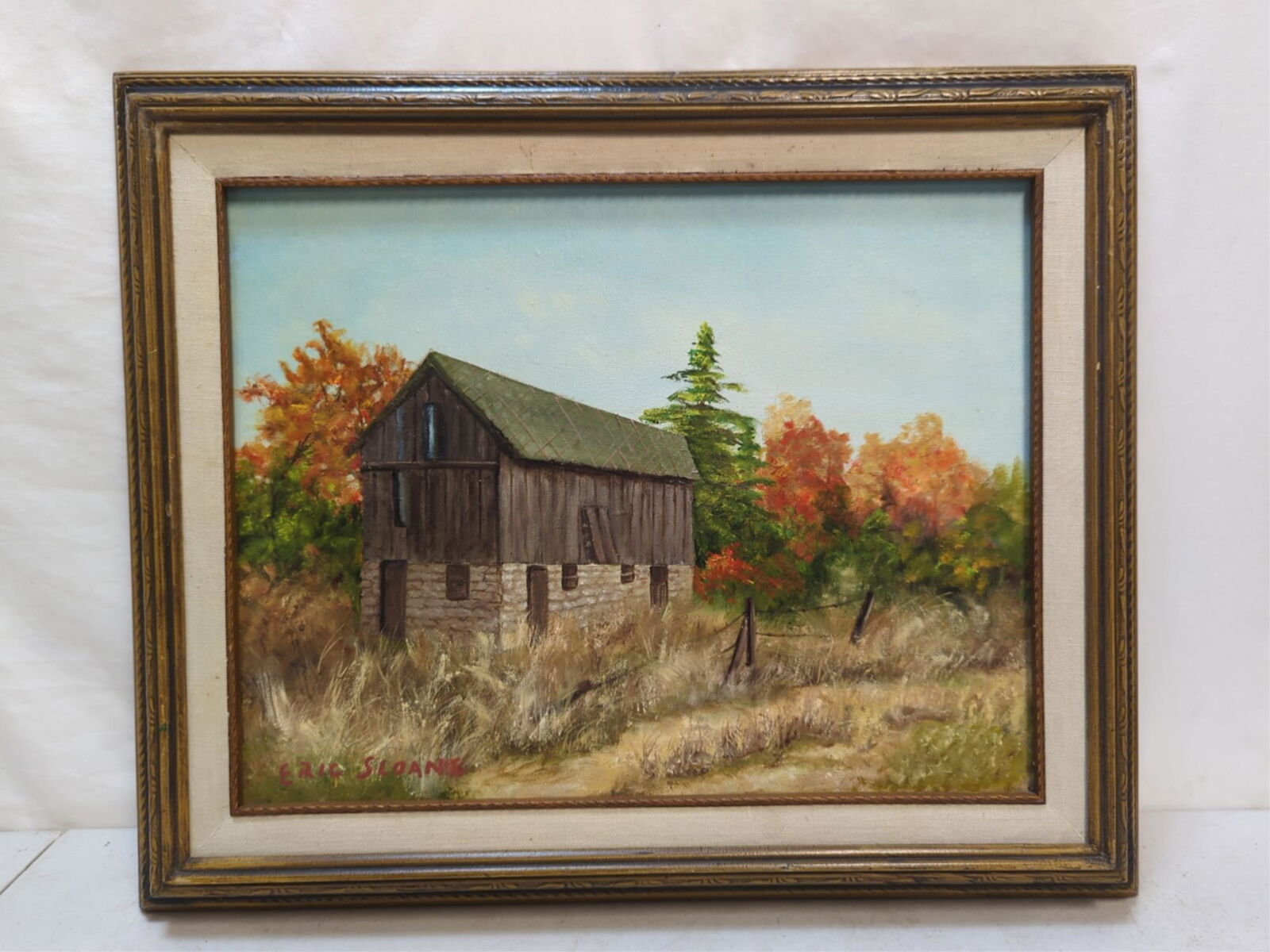 After Eric Sloan painting on Canvas: 14" x 18" canvas 19" x 23" overall No documentation is available and is not guaranteed by the auction house It is being sold in the manner of / after Eric Sloan