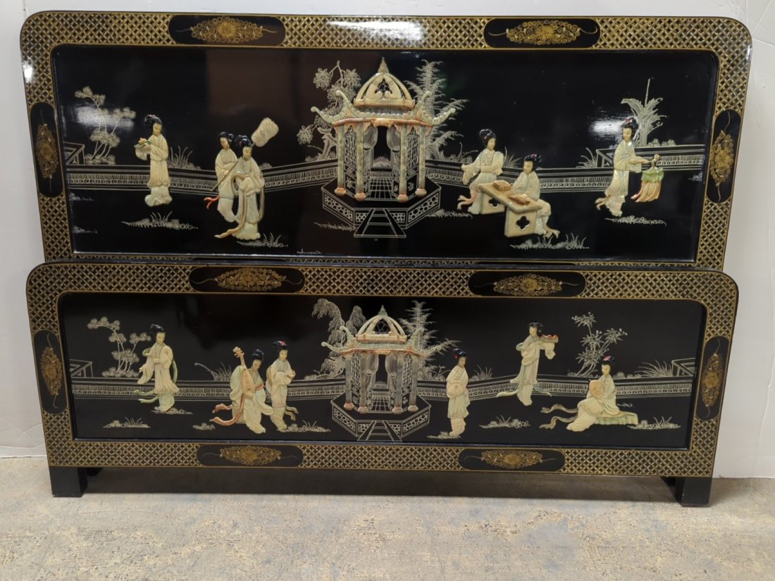 Oriental Chinese Inlaid bed Full Size (1 of 4)