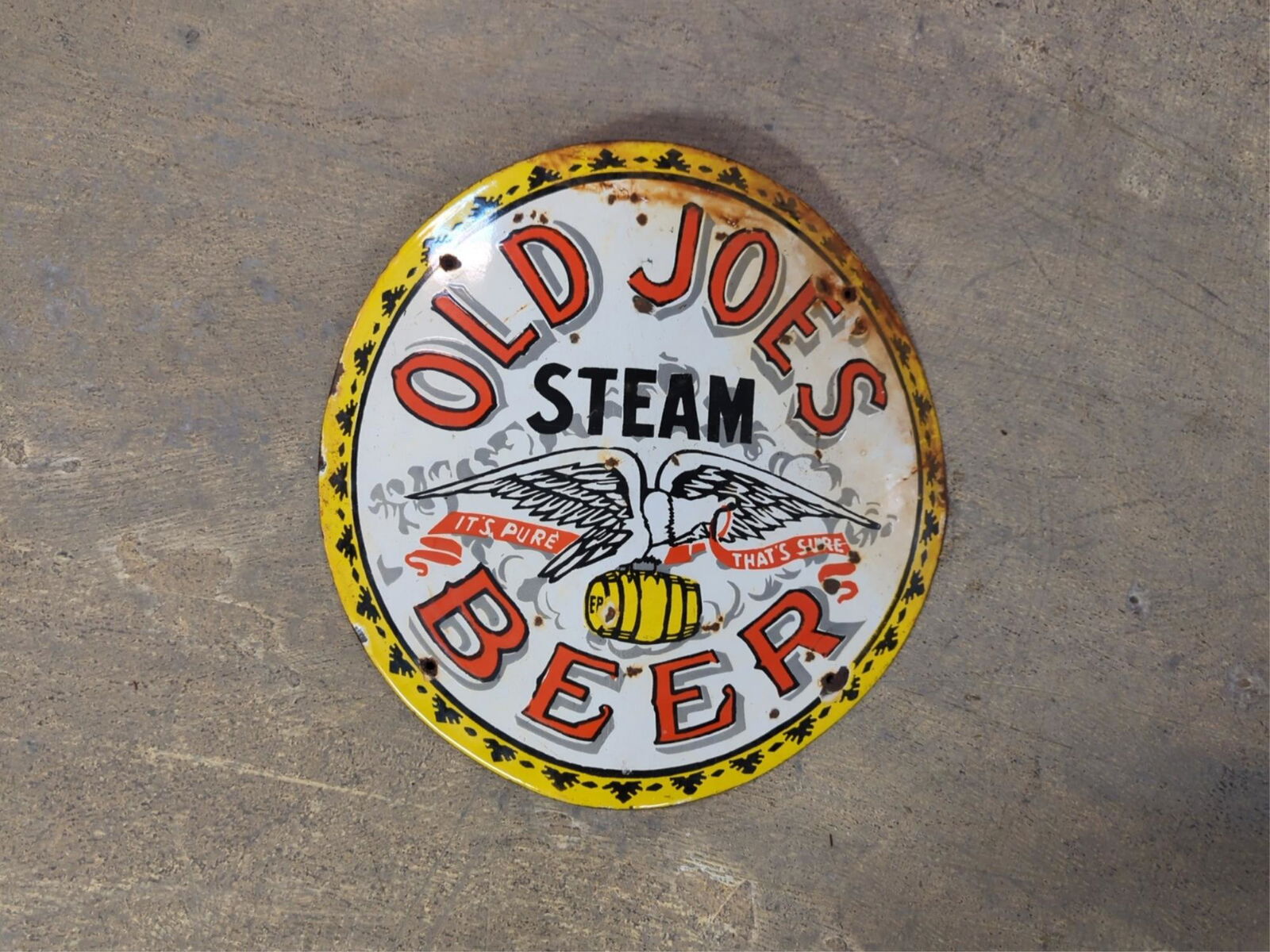 Porcelain Old Joe's Beer Convex single sided sign (1 of 5)