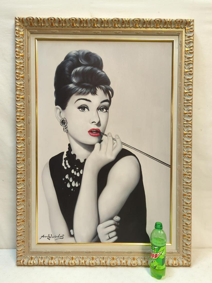 Andy Warhol painting portrait Aubrey Hepburn (1 of 2)