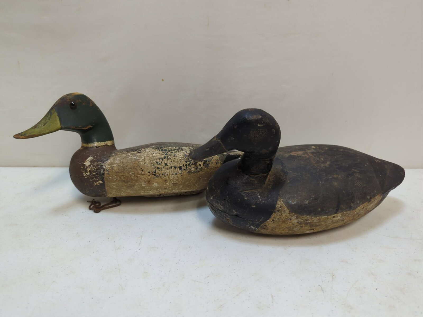set of 2 antique wooden duck decoys (1 of 2)