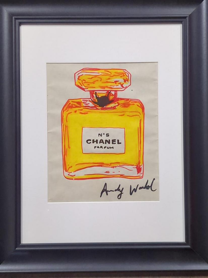 Andy Warhol Chanel # 5 hand painted , signed on paper (1 of 2)
