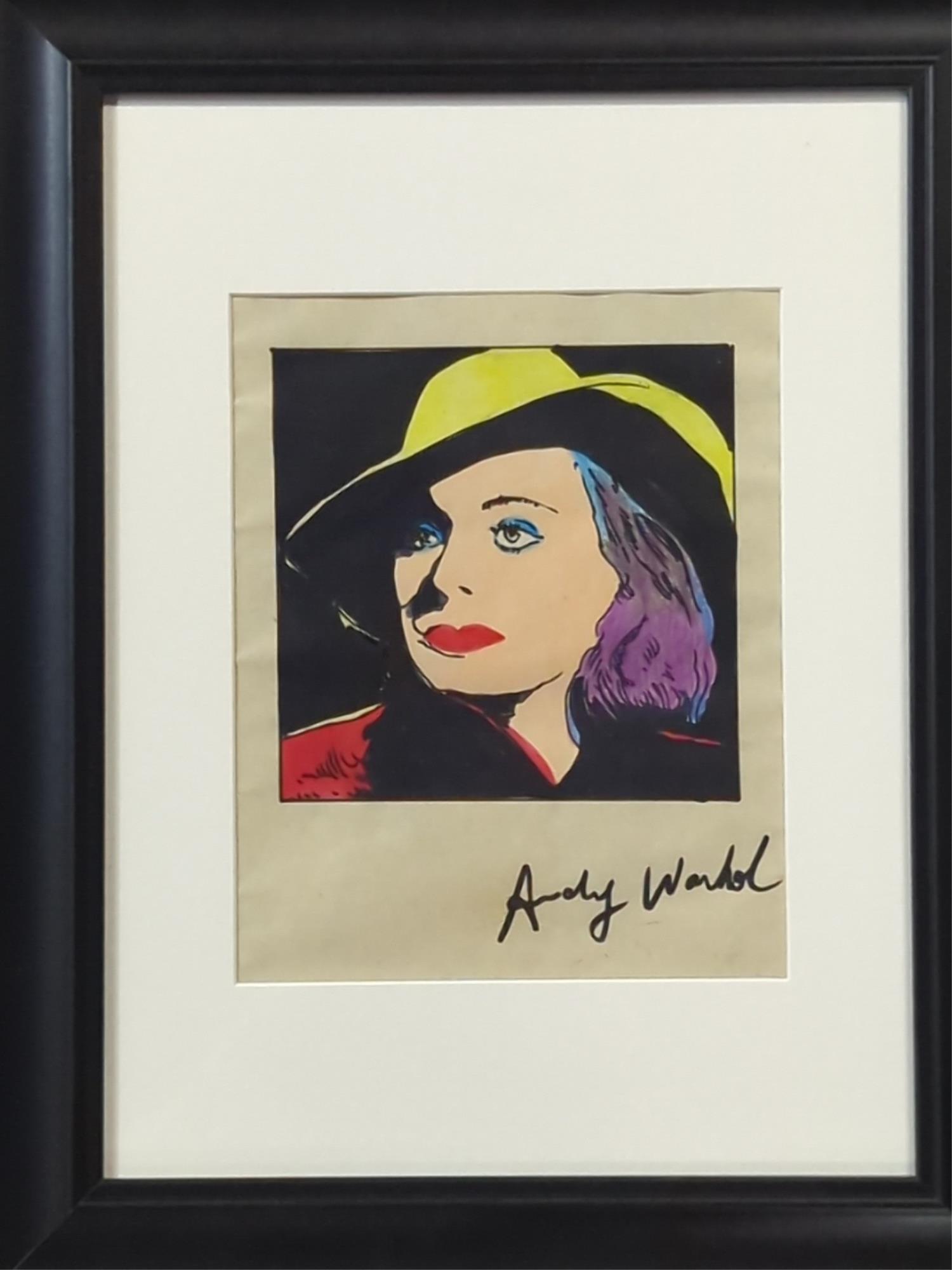 Andy Warhol hand painted on paper Ingrid Bergman (1 of 3)